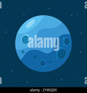 Moon with stars in dark sky. Vector illustration Stock Vector