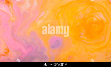 Abstract Ink Painting Background with Colored Spots and Stains on Liquid, Fluid Art Background Stock Photo