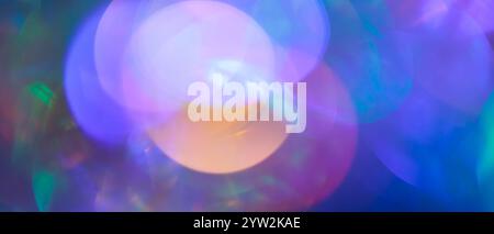 Vibrant Abstract Bokeh with Multicolored Blurred Circles, Blurred Gradient Background Stock Photo