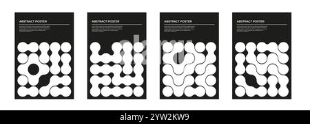 Abstract geometric cover Set with trendy dots and lines design Stock Vector