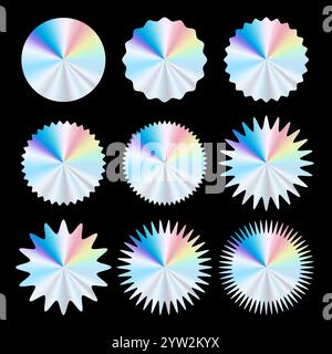 Holographic sticker or label collection Stock Vector