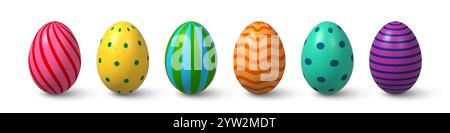3d Easter eggs set. Stock Vector