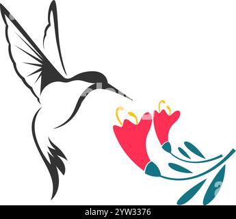 Hummingbird logo icon design template Stock Vector