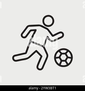 Football player vector icon. Symbol in Line Art Style for Design, Presentation, Website or Apps Elements, Logo, Vector illustration. Stock Vector
