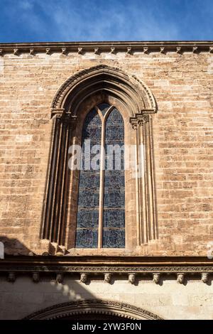 DETAIL OF THE ROMANIC DOOR OF THE CATHEDRAL OF VALENCIA Stock Photo