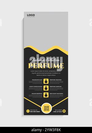 Perfume business standee roll up banner template design Stock Vector