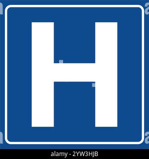 Hospital blue sign on a white background Stock Vector