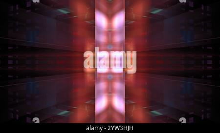 Abstract composition features vibrant colors and dynamic patterns creating a visually stimulating experience. interplay of light and reflections enhan Stock Photo