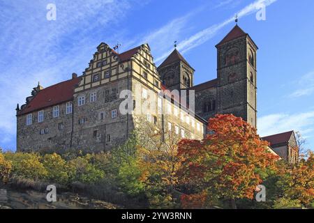 UNESCO World Heritage Site Quedlinburg Germany, Harz, Eastern Harz, Saxony-Anhalt, Burgberg with castle Lahn-Dill district, Hesse, Federal Republic of Stock Photo