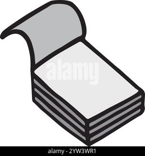 Doodle Notepad icon handdrawn with ink pen Stock Vector