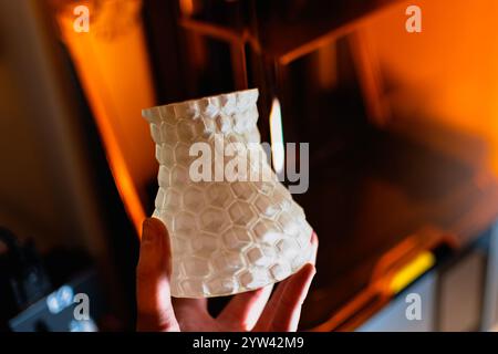 Resin 3d printed vase, detail and precision with a sla 3d printer Stock ...