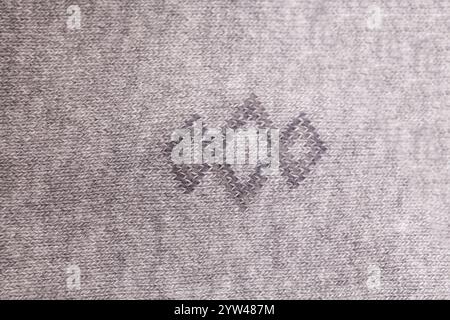 woolen gray fabric texture background Stock Photo