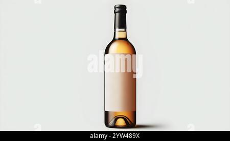 Wine bottle without a label, on which you can write a personal message. bottle mock up. Stock Photo