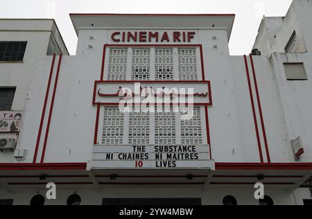 Art Deco Cinema Rif building in the Grand Socco of Tangiers Stock Photo