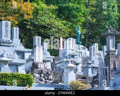 Graveyard at Ganmokuzan Ryusenji Temple in Kamiichi (Toyama/Japan) Stock Photo