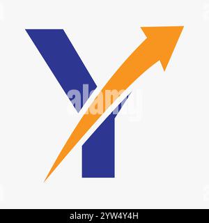 Initial Letter Y Arrow Logo Concept For Financial Symbol and Economy Sign Investment Logotype Stock Vector