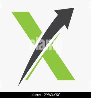 Initial Letter X Arrow Logo Concept For Financial Symbol and Economy Sign Investment Logotype Stock Vector