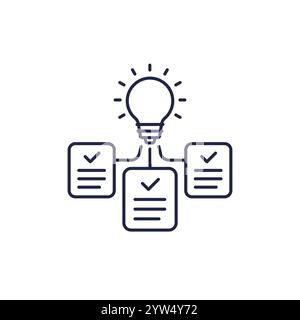 patents line icon on white Stock Vector