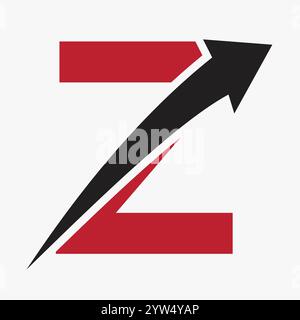 Initial Letter Z Arrow Logo Concept For Financial Symbol and Economy Sign Investment Logotype Stock Vector