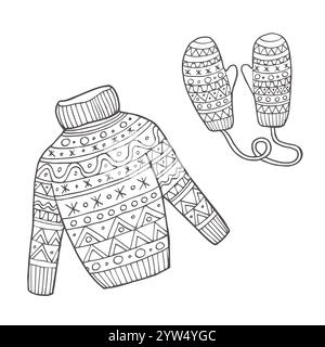 Christmas ugly sweater day silhouette, vector, logo, icon, illustration design Stock Vector