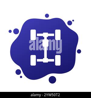chassis icon, car four wheel drive vector Stock Vector