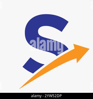 Initial Letter S Arrow Logo Concept For Financial Symbol and Economy Sign Investment Logotype Stock Vector