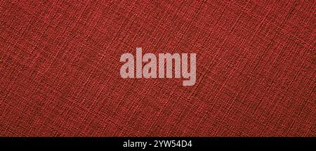 red homespun fabric background, soft pattern texture Stock Photo