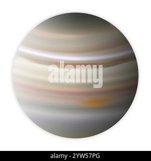 Realistic Planet Jupiter Isolated on White Background Illustration Stock Vector