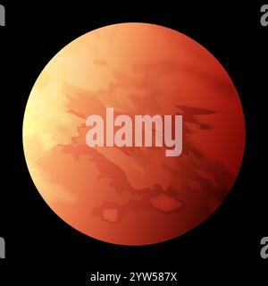 Mars Planet Realistic Illustration Stock Vector