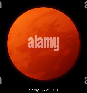 Red Planet Mars on Black Background Stock Vector
