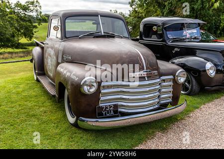 Bristol, UK- August 11, 2024: Brown 1950 Chevrolet 3100. American Muscle car Pick up truck. Stock Photo