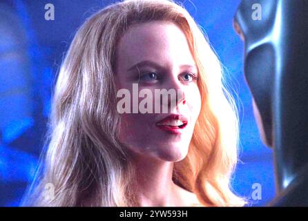 BATMAN FOREVER 1995 Warner Bros. film with Val Kilmer as Batman and Nicole Kidman as psychologist Dr. Chase Meridian Stock Photo