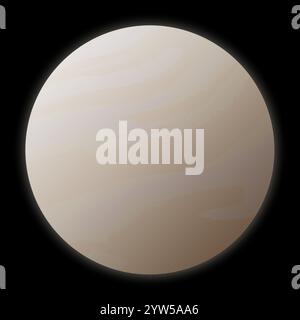 Planet Venus Illustration on Black Background Stock Vector