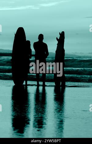 Surfers on beach Stock Photo