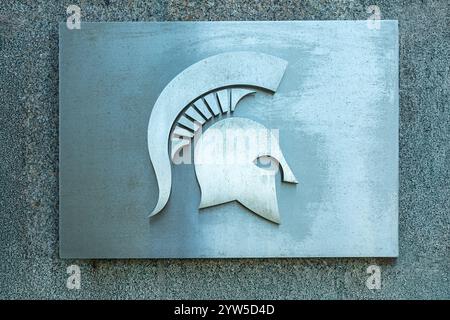 EAST LANSING, MI, USA, SEPTEMBER 19, 2024:Spartan Logo on the campus of Michigan State University. Stock Photo