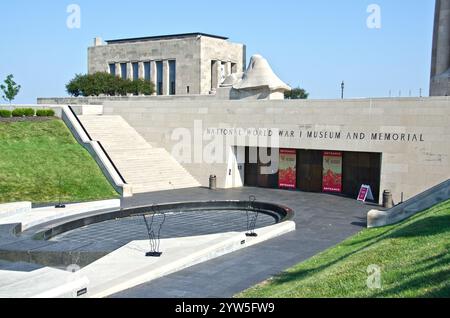 The Liberty Memorial stands above the National World War I Museum in downtown Kansas City, Missouri. Stock Photo