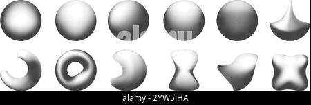 Halftone 3D objects Stock Vector