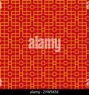 Vector seamless pattern in asian style. Vector chineese seamless pattern for Chinese new year. Asian holiday geomertic ornament. Stock Vector