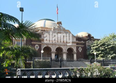 LOS ANGELES, CALIFORNIA - 4 DEC 2024: Rotunda of the Los Angeles Natural History Museum in Exposition Park. Stock Photo