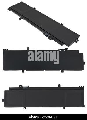 Laptop battery, spare part for laptop, on white background in insulation. Stock Photo