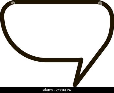 Simple, empty speech bubble featuring a thick black outline, representing communication, discussions, and the vibrant expression of thoughts and ideas Stock Vector