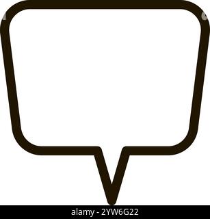 Simple and minimalist vector illustration of a blank speech bubble, featuring rounded edges and a downward pointing tip, ideal for conveying messages Stock Vector