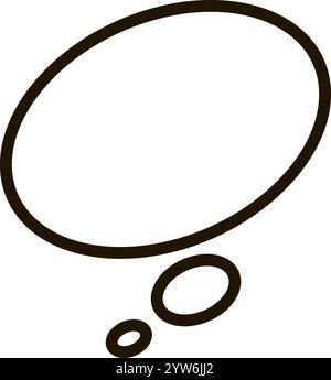 Simple, empty thought bubble with two smaller circles at the bottom, creating a visual representation of thinking, ideas, and communication Stock Vector