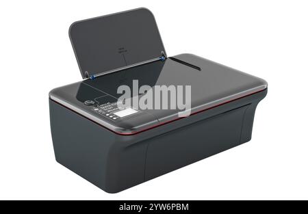 Inkjet Computer Printer. Inkjet multifunction printer MFP, 3D rendering isolated on white background Stock Photo