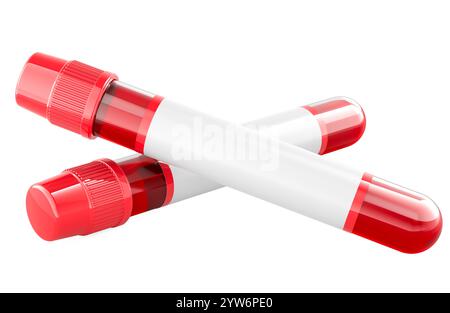 3d rendering Test tubes with blood for medical and biological analyzes ...
