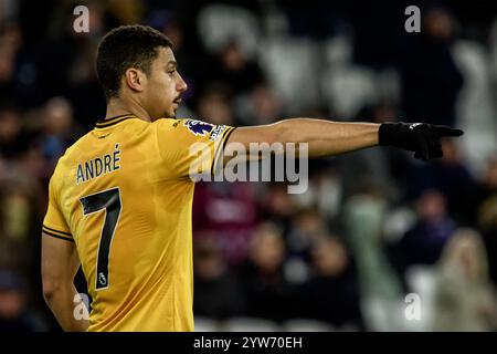 London, UK. 09th Dec, 2024. London, England, December 09 2024: Andre (7 Wolverhampton Wanderers) during the Premier League game between West Ham and Wolverhampton Wanderers at London Stadium in London, England. (Pedro Porru/SPP) Credit: SPP Sport Press Photo. /Alamy Live News Stock Photo