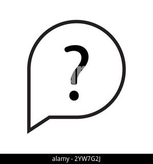 Question bubble icon. Speech outline shape. Query mark vector. Simple illustration. Stock Vector