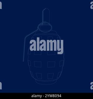 Contour hand grenade vector illustration isolated Stock Vector