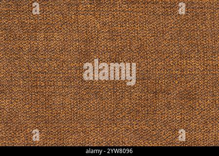 Brown color woven hand abstract cloth pattern for background, free copy space for design. Close-up of brownish colour surface level woven hand fabric Stock Photo