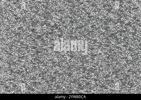 White and gray color of threads on fabric, woven hand abstract cloth pattern for background. Close-up photo of surface level textile material, backgro Stock Photo